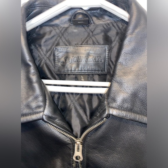 St. John’s Bay Leather Mens Large Black Coat - Picture 3 of 3